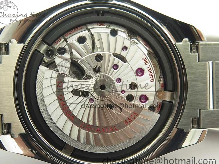 0310 Stylish Aqua Terra 150M GMT SS VSF 1:1 Best Edition Black Textured Dial on SS Bracelet A8605 Super Clone 8055